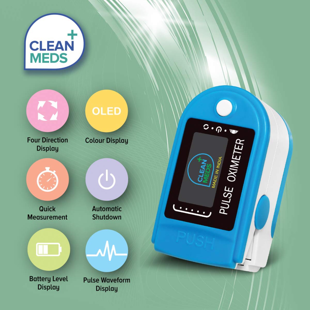 CLEAN MEDS Fingertip Pulse Oximeter CM001 (Made In India)
