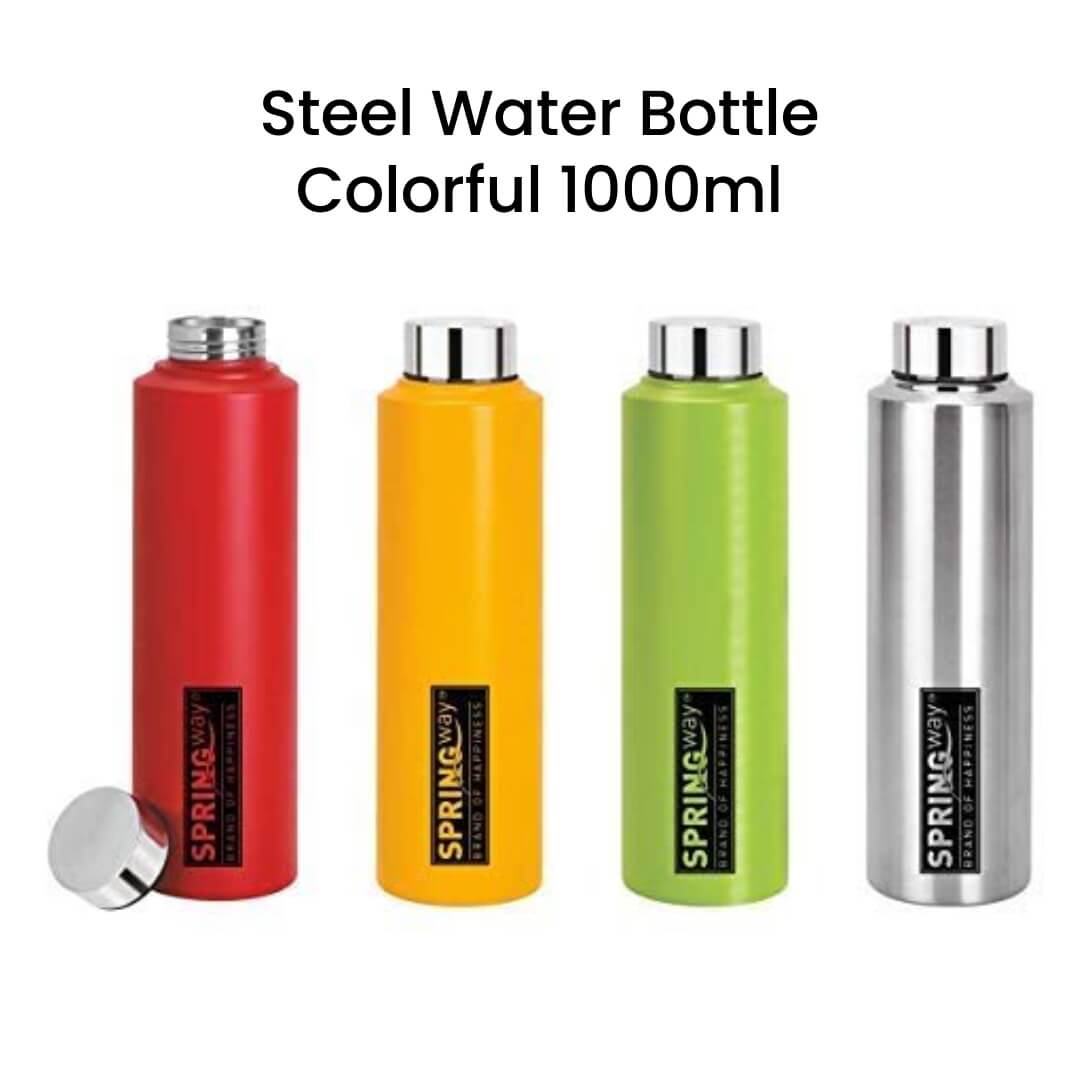 Steel Water Bottle Colorful 1000ml