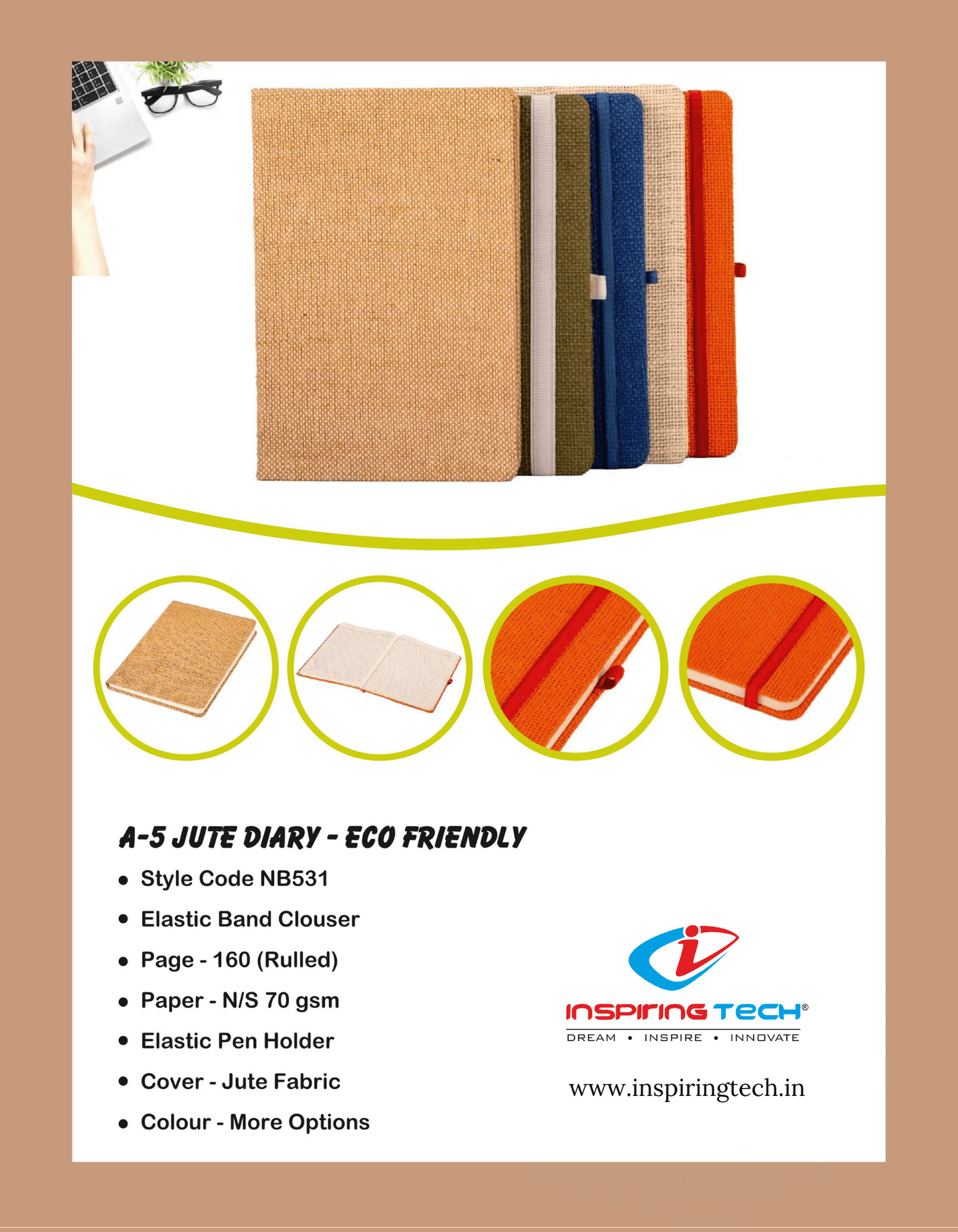 A5 Jute Diary Eco Friendly