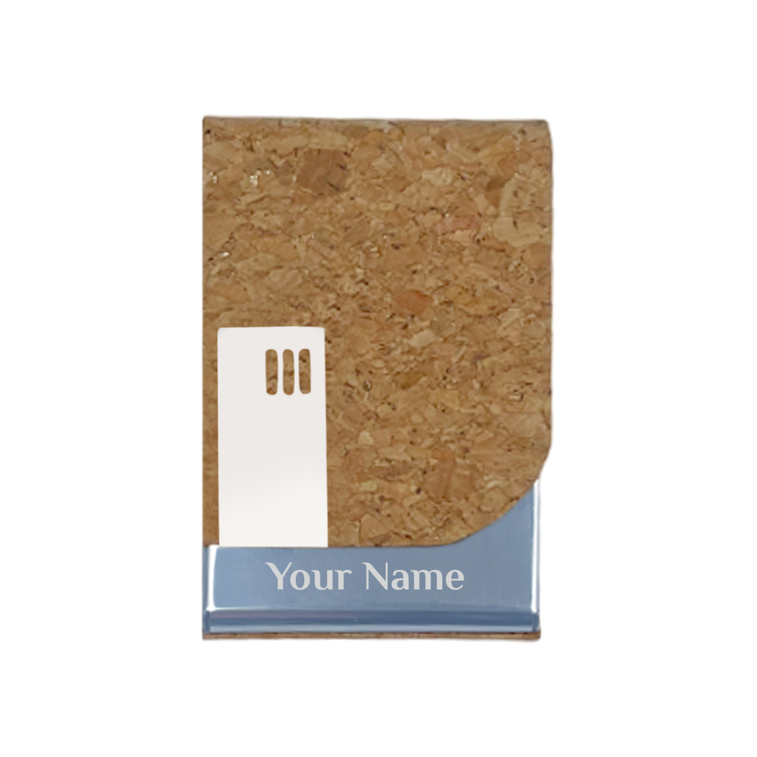 Customized Name Card Holder For Business and Visiting Card Holder - Cork