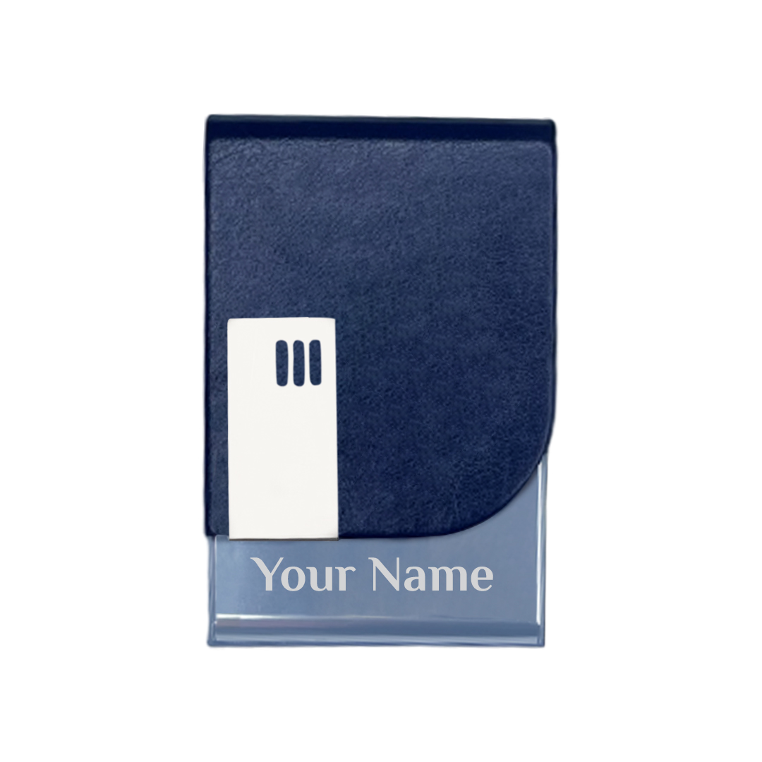 Personalized Name Card Holder For Business - Blue